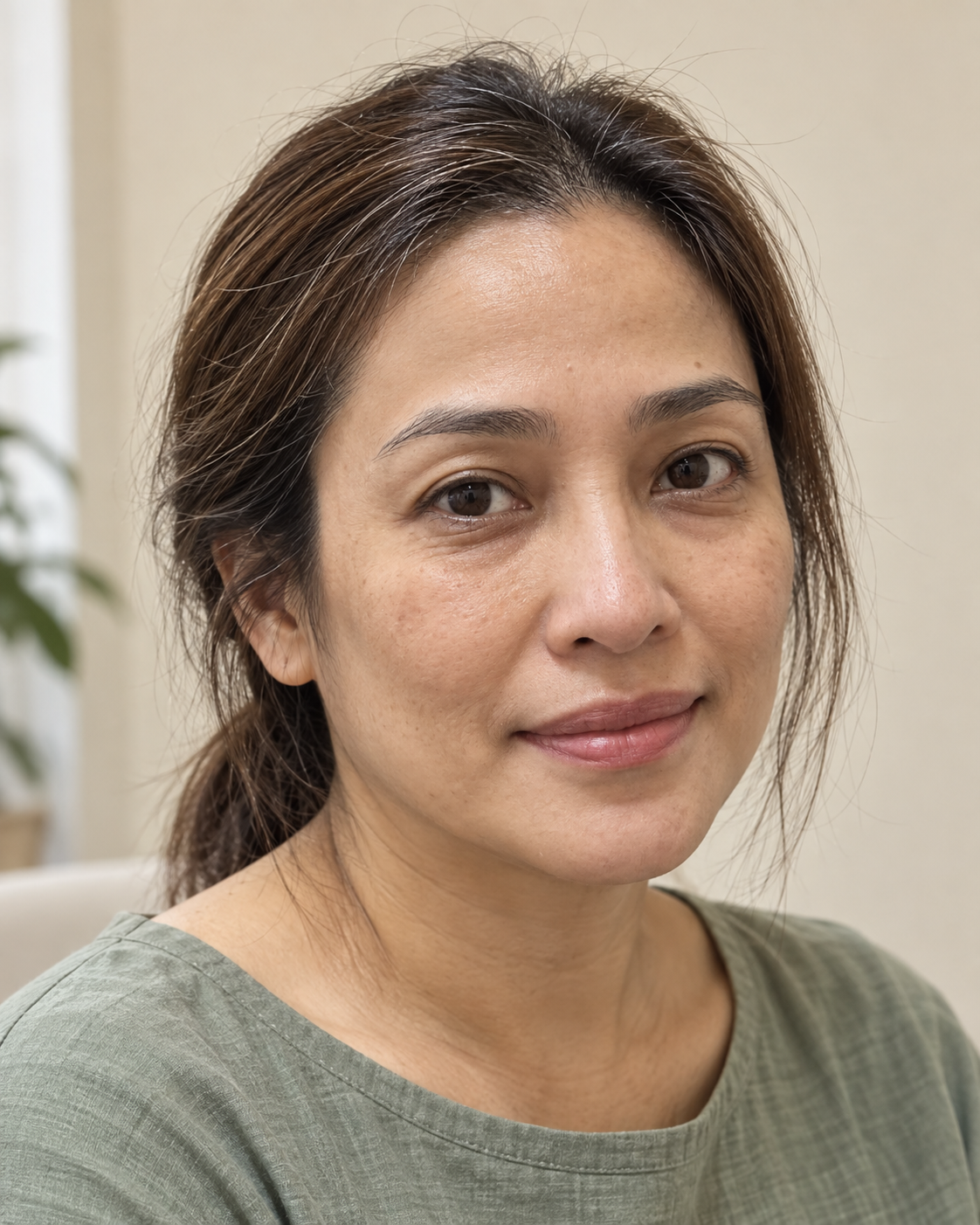 Mature Filipina client portrait for Dermière facial contouring